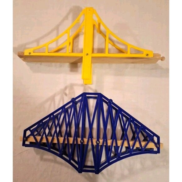 Wooden Railroad Train Bridge Lot Suspension Riser Blocks READ Thomas Compatible - Picture 10 of 11